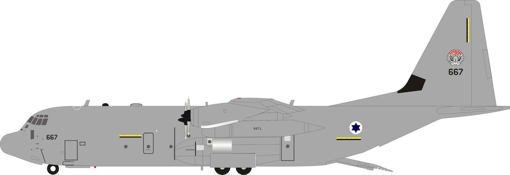 Lockheed Hercules C130J-30 L382 IAF, Israeli Air Force 667 with stand