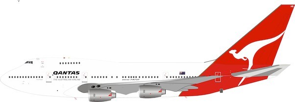 Boeing 747SP Qantas VH-EAB with stand