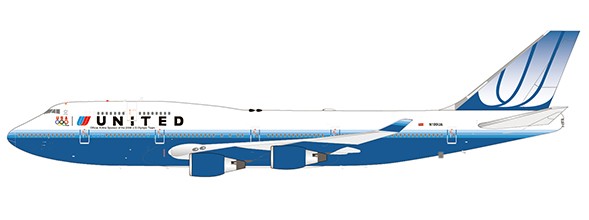 Boeing 747-400 United Airlines "U.S. Olympic Team" N199UA With Stand