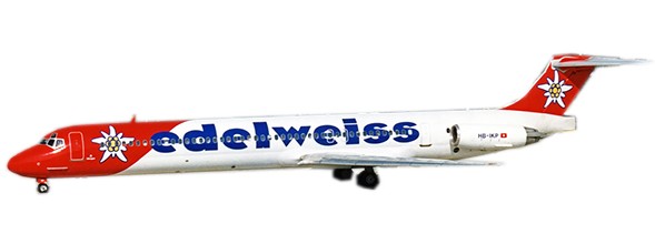 McDonnell Douglas MD83 Edelweiss Air HB-IKP With Stand