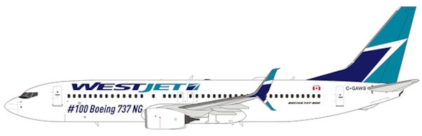 Boeing 737-800/w WestJet Airlines "100 Boeing 737NG" C-GAWS with scimitar winglets