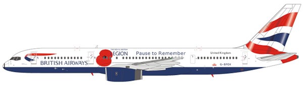 Boeing 757-200 British Airways "Pause To Remember" G-BPEK
