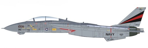 F14A Tomcat US Navy, 161621, VF-154, USS Ktty Hawk, 1999 "1000 landing"