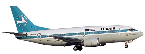 Boeing 737-500 Luxair LX-LGR With Stand