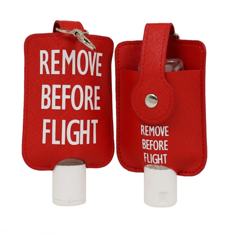 Porta-chaves higienizador "REMOVE BEFORE FLIGHT"