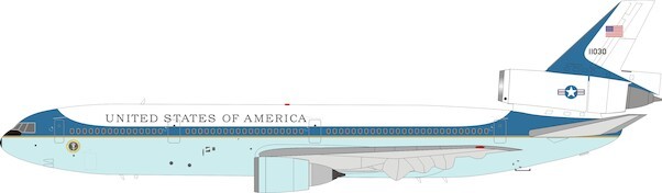 Douglas DC10 C-10 USAF United States of America 11030 with stand and collector coin.