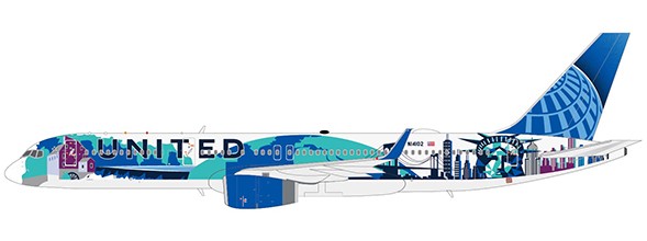 Boeing 757-200 United Airlines Her Art Here - New York / New Jersey Livery N14102 With Stand