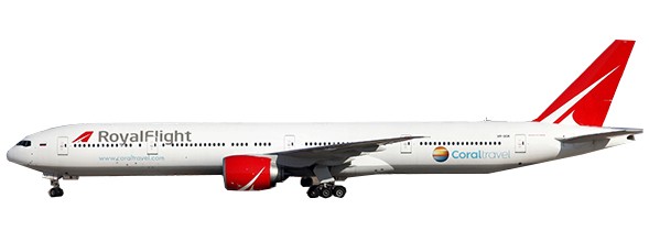 Boeing 777-300ER Royal Flight VP-BGK Flap Down