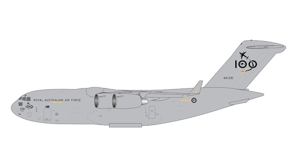 C17 Globemaster RAAF Royal Australian Air Force A41-206 w/ RAAF Centenary logo