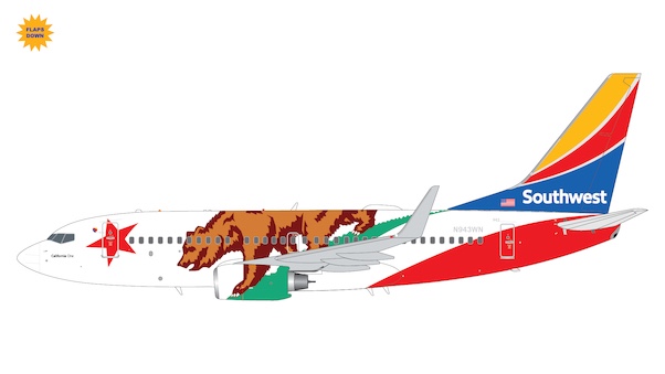 Boeing 737-700 Southwest Airlines "California One" N943WN flaps down