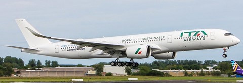 Airbus A350-900XWB ITA Airways "Born to be Sustainable" EI-IFD "Flap Down"