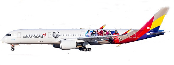 Airbus A350-900 Asiana Airlines "Fly Korea" Flap Down HL8381