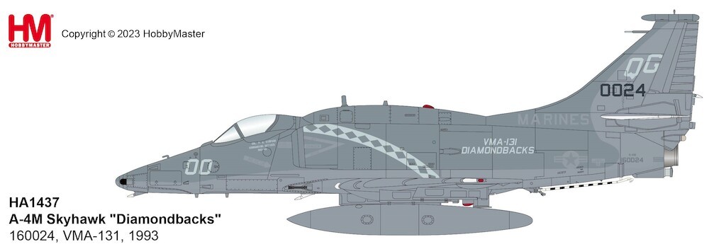 A4M Skyhawk "Diamondbacks" 160024, VMA-131, US Marines, 1993