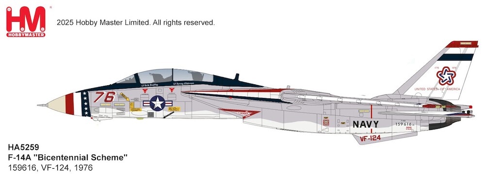 Grumman F14A Tomcat US Navy "Bicentennial Scheme" 159616, VF-124, 1976