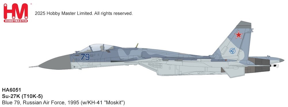 Sukhoi Su-27K Sea Flanker (T10K-5) Blue 79, Russian Air Force, 1995 (w/KH-41 "Moskit")